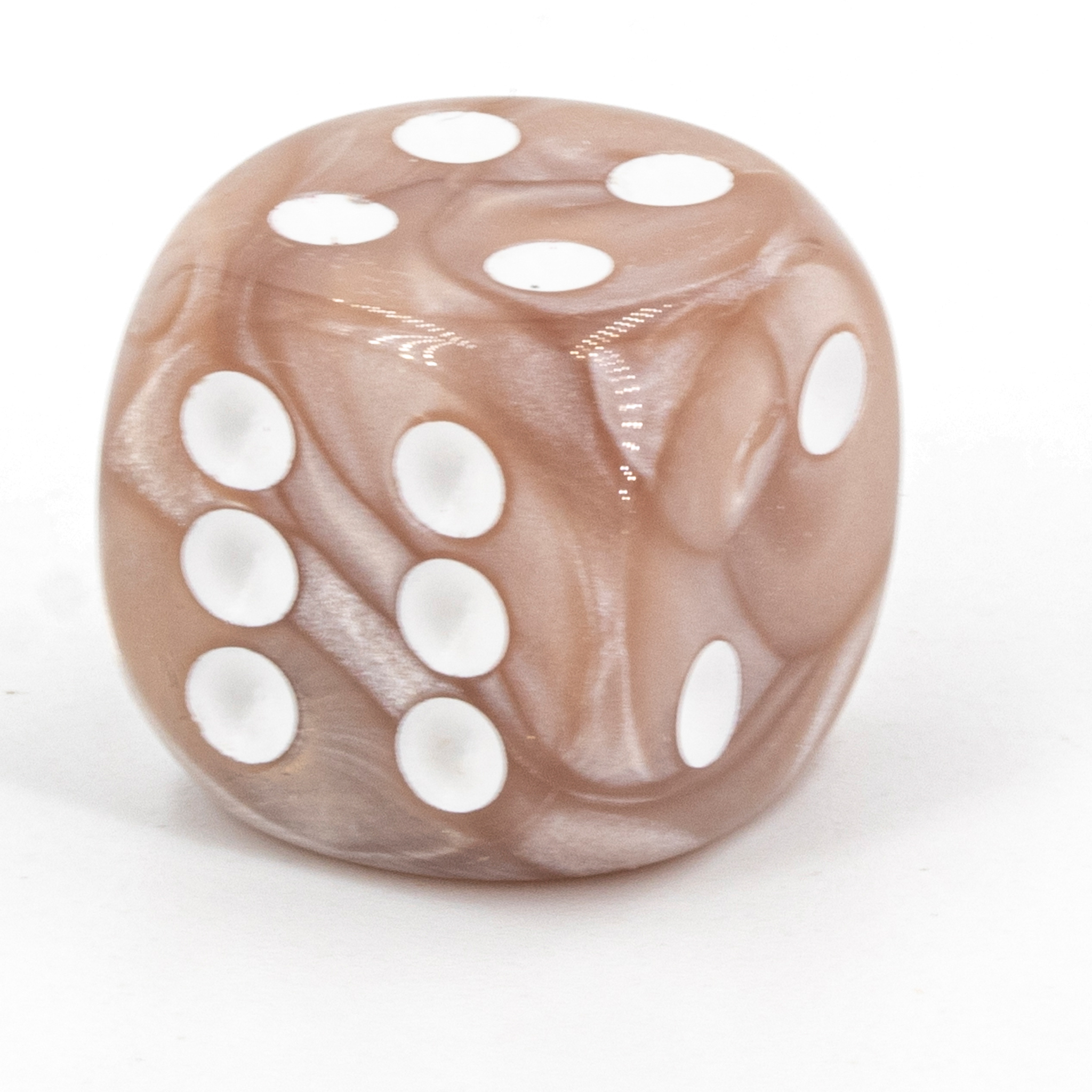 16mm Würfel in beige / weiß Seide