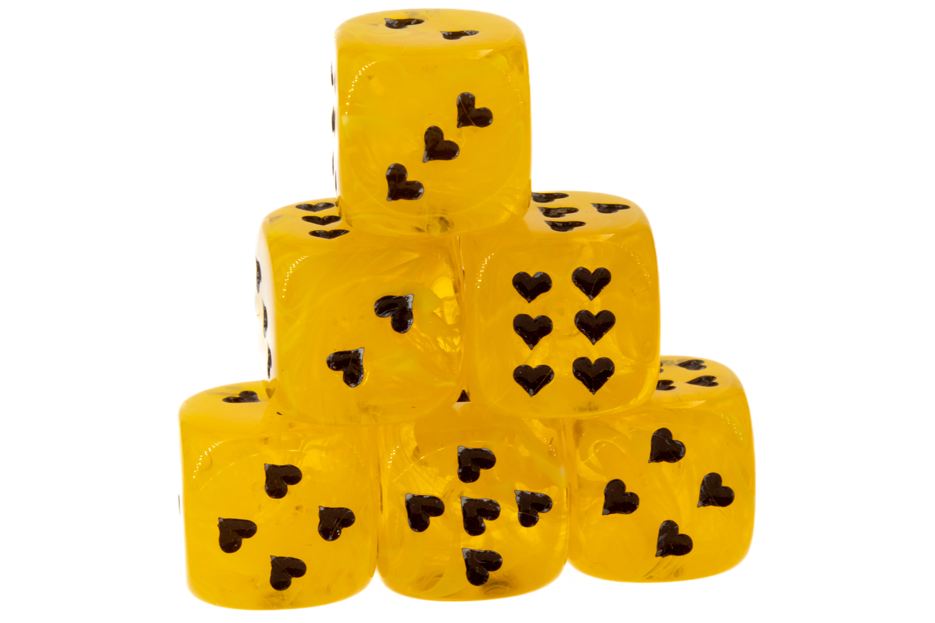 Herz Würfel in löwenzahn gelb / schwarz Marmor