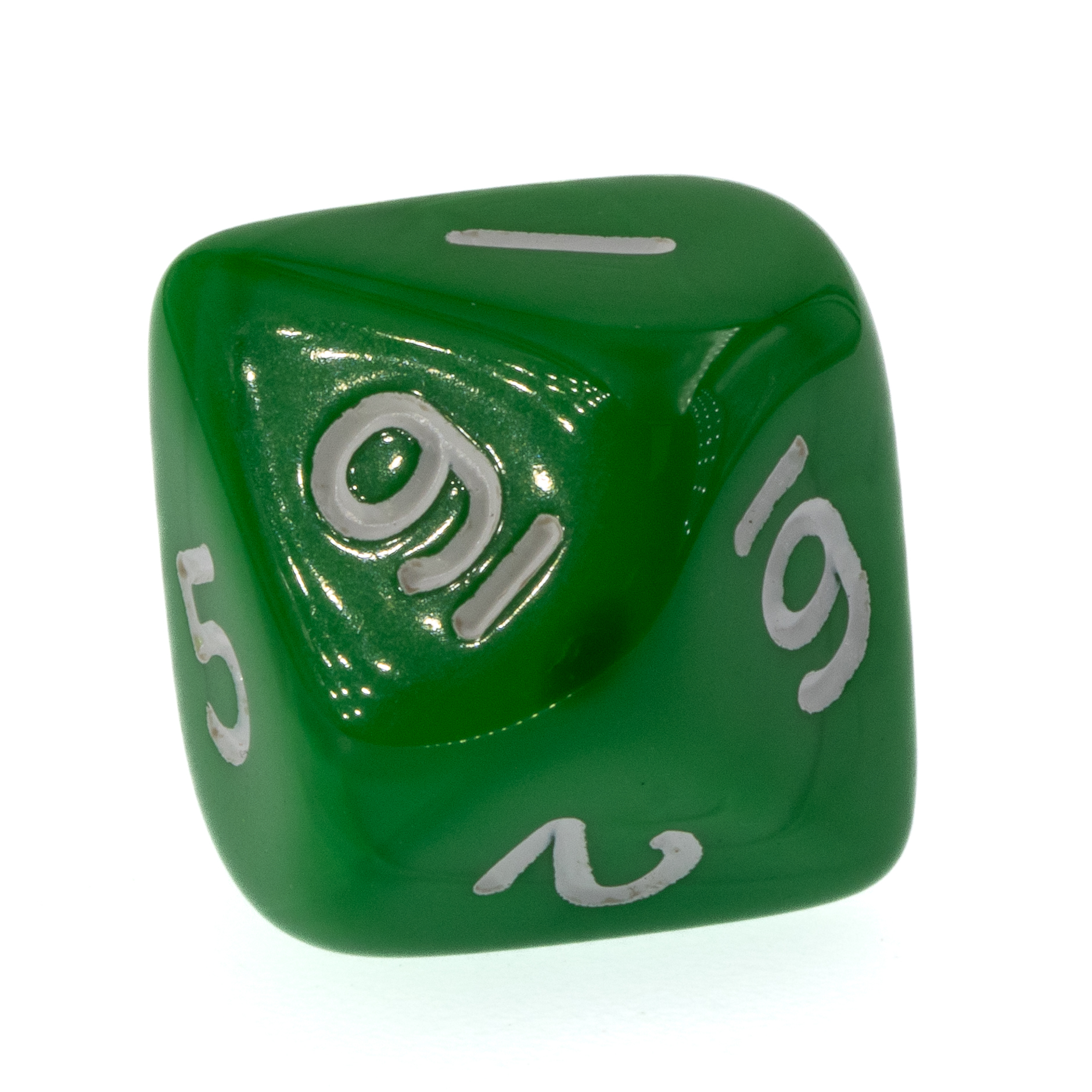 W10 Würfel in hellgrün / weiß Satt