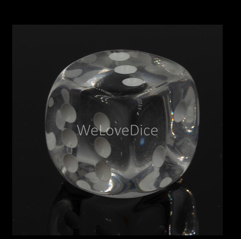 18mm Würfel in glasklar / weiss Transparent
