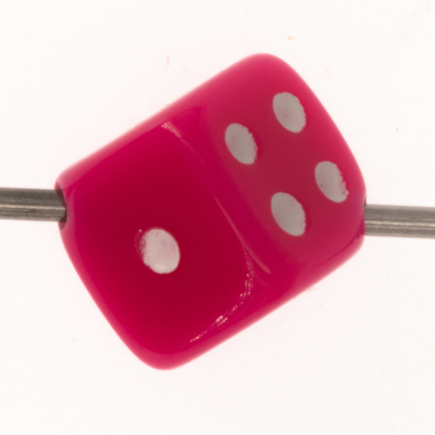 8mm Würfelperle  - rosa / weiß  Satt, 