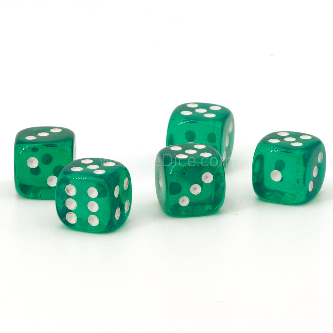 25mm Würfel in grün / weiß Transparent