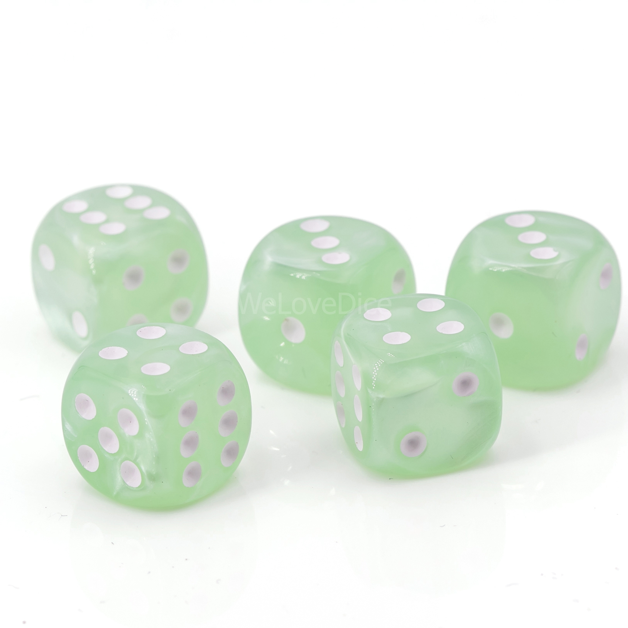 30mm Würfel in grün / weiß Seide