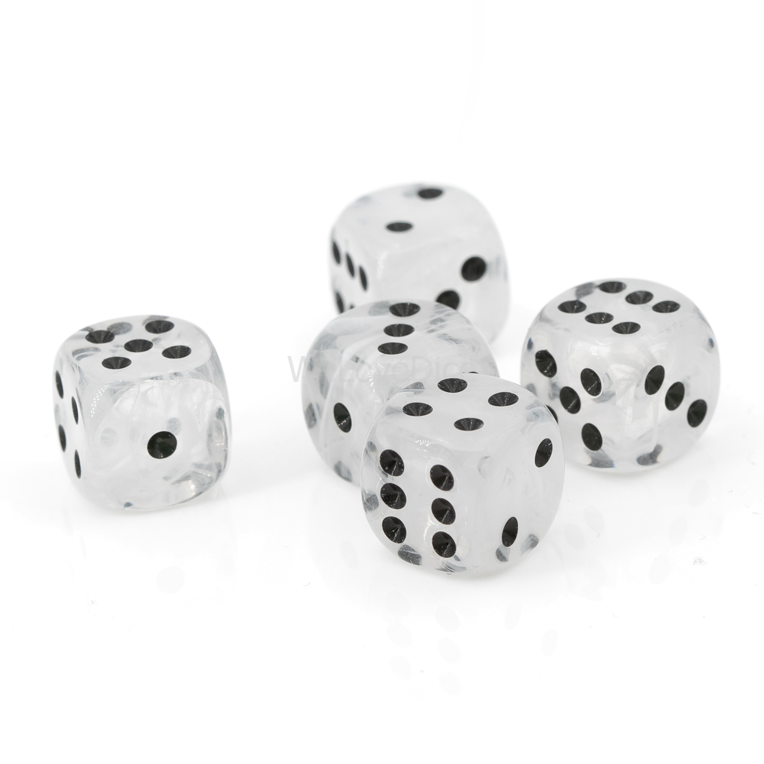 14mm Würfel in nebel weiß / schwarz Marmor