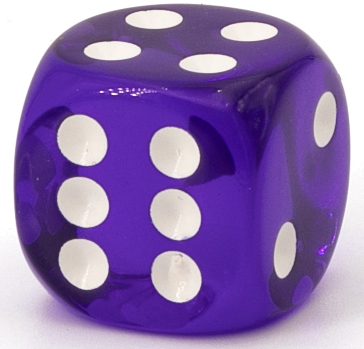 10mm Würfel in lila / weiß Transparent