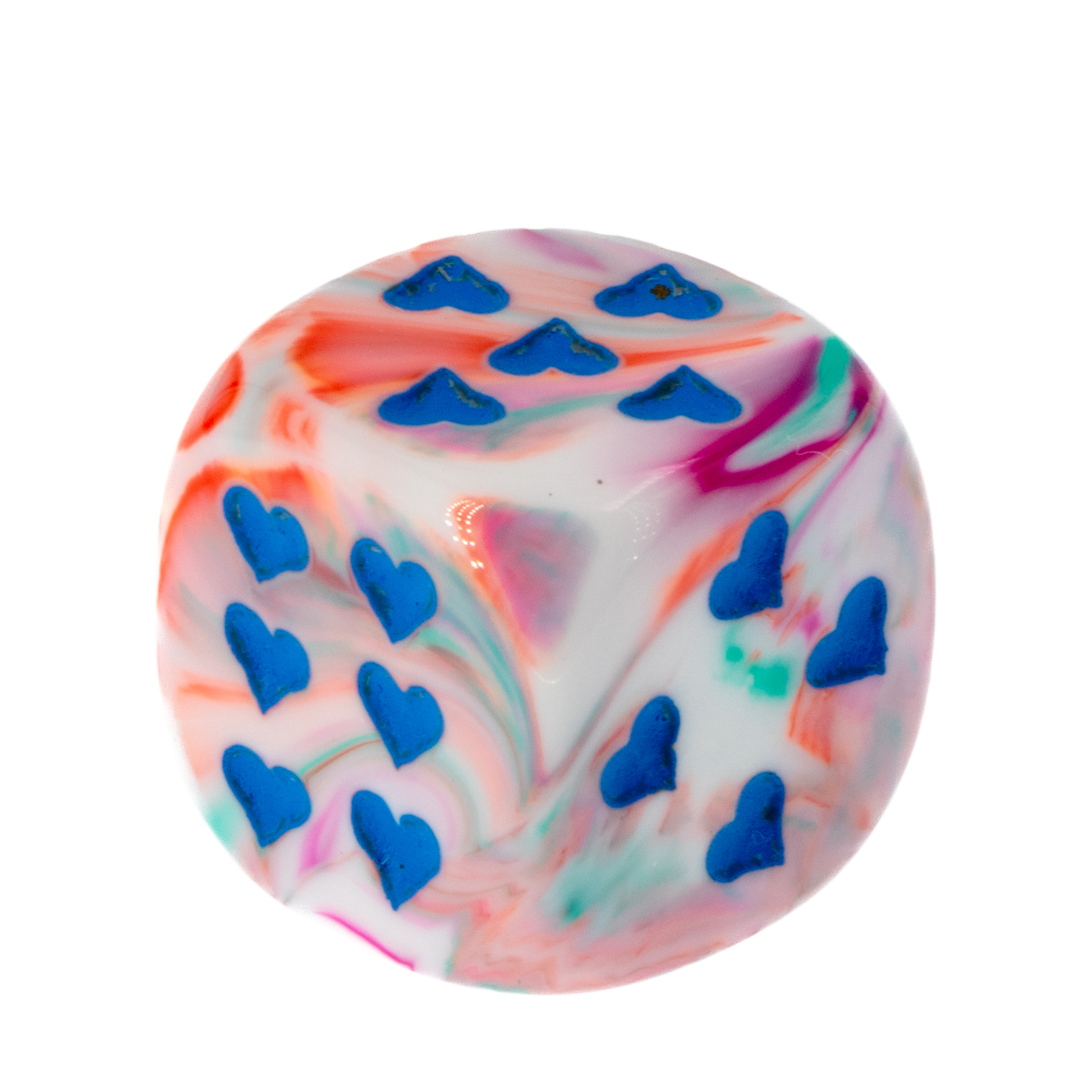 Herz Würfel in silber pink / weiß 2-Ton