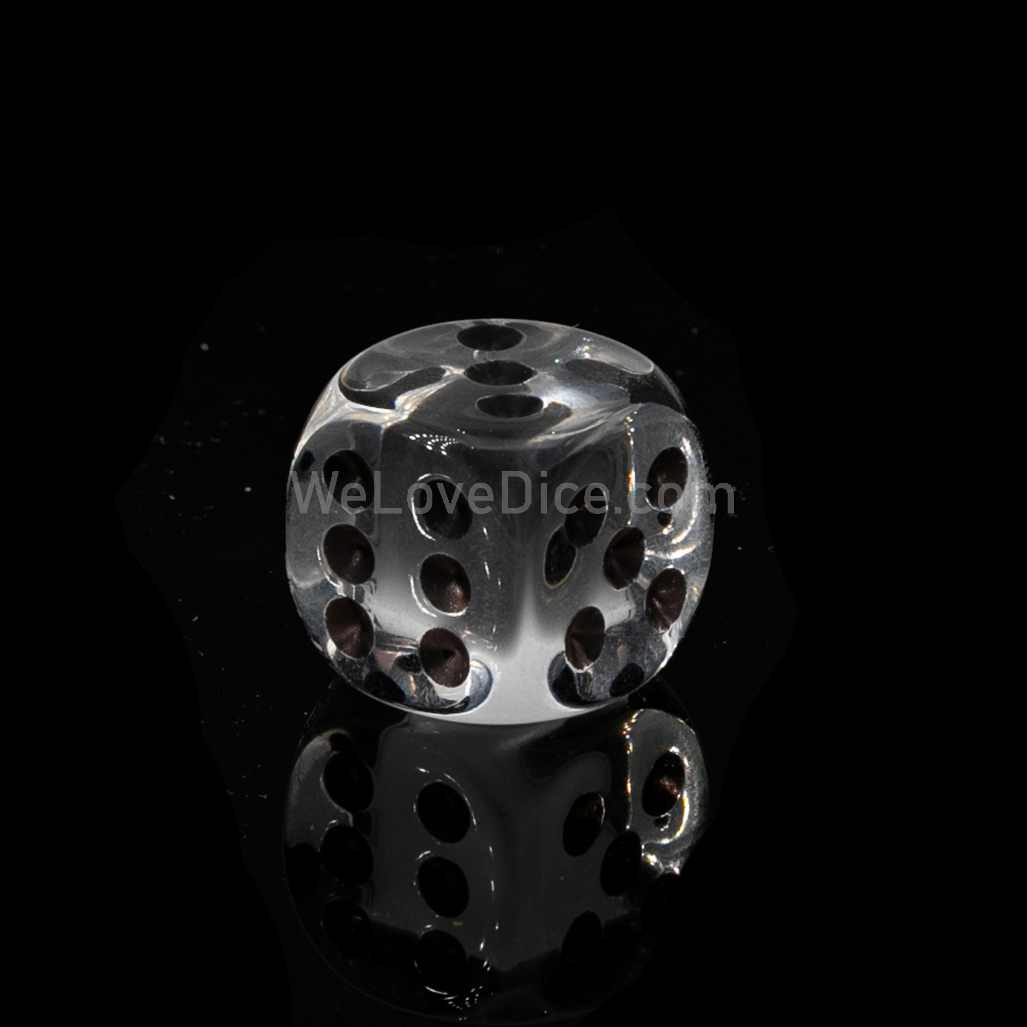 12mm Würfel in glasklar transparent / schwarz Transparent