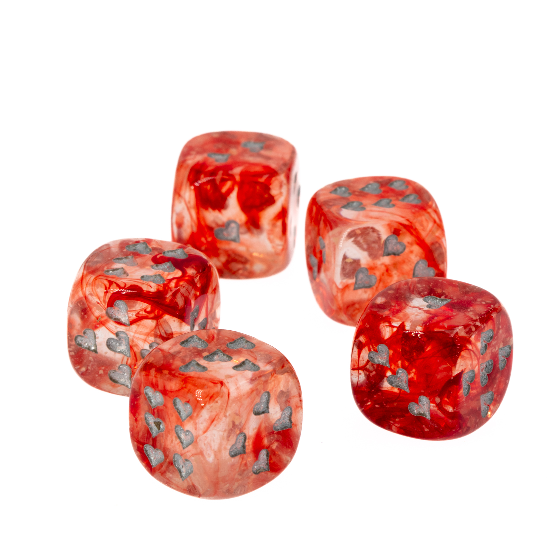 Herz Würfel in Rot / silber Nebula®