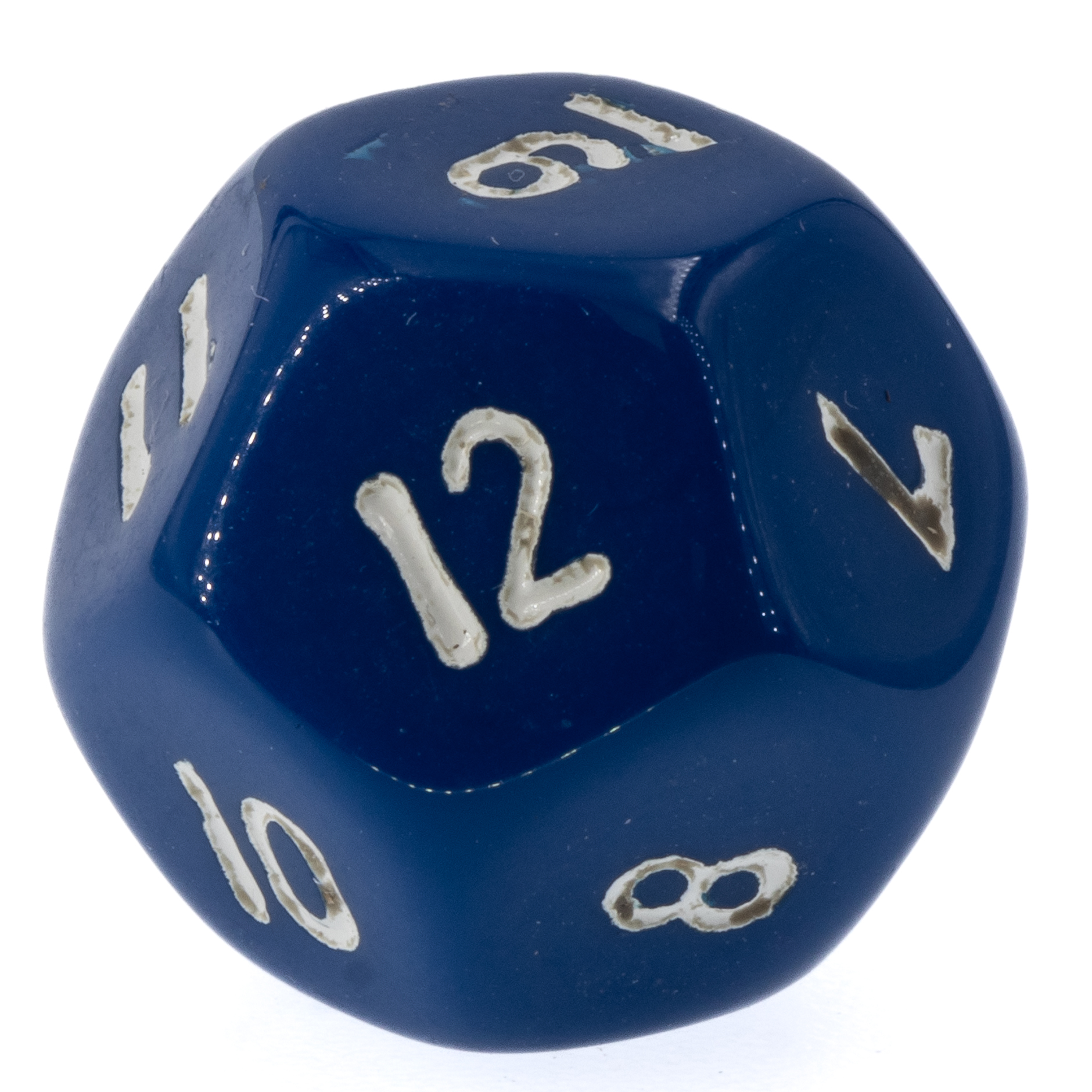 W12 Würfel in dunkelblau / weiß Satt
