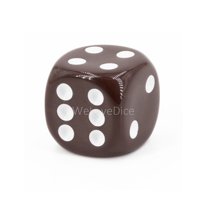 16mm Würfel in braun / weiß Satt
