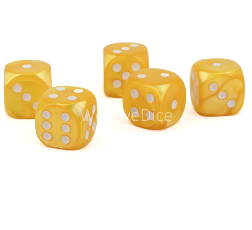 25mm Würfel in goldgelb / weiß Seide