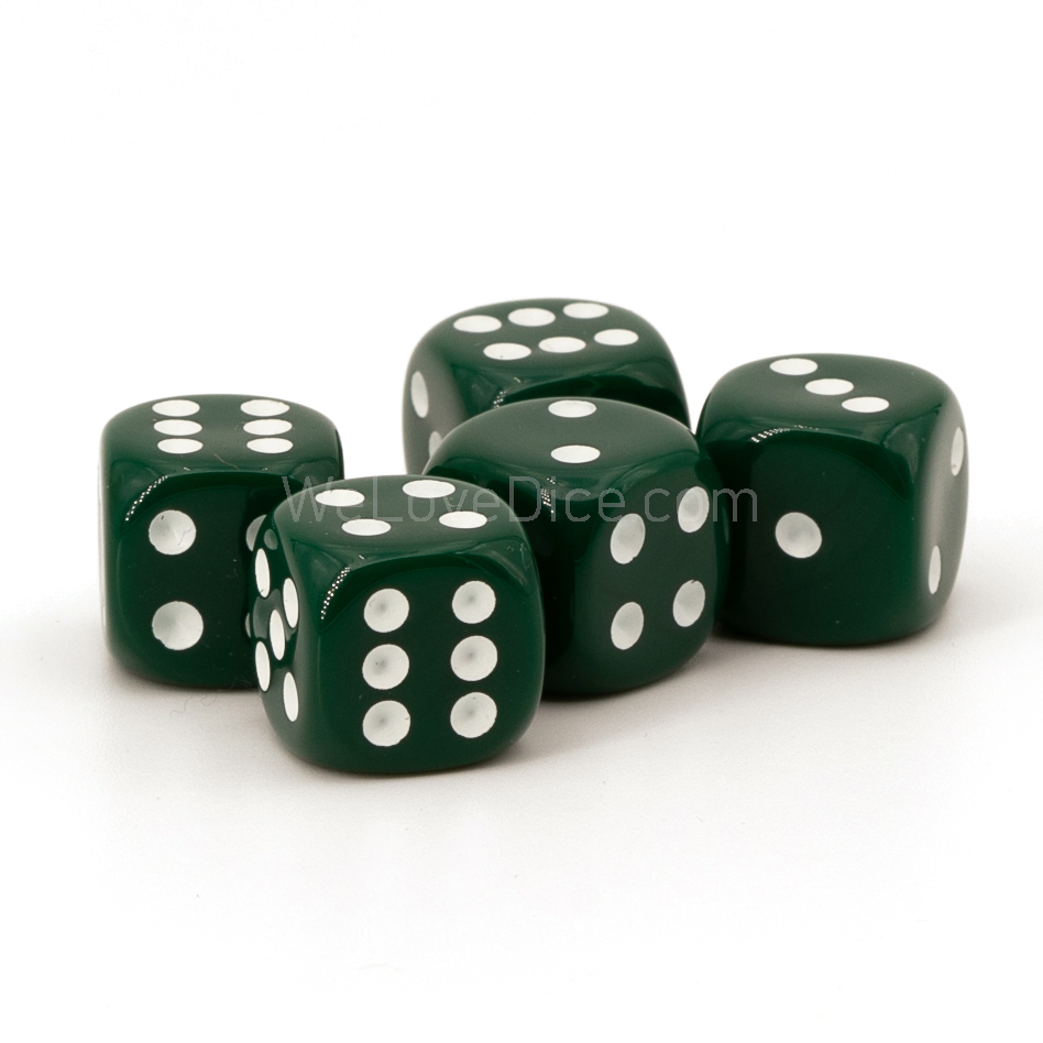 50mm Würfel in dunkelgrün / weiß Satt