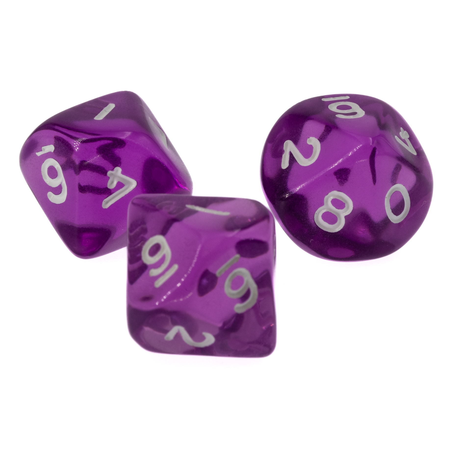 W10 Würfel in flieder / weiß Transparent