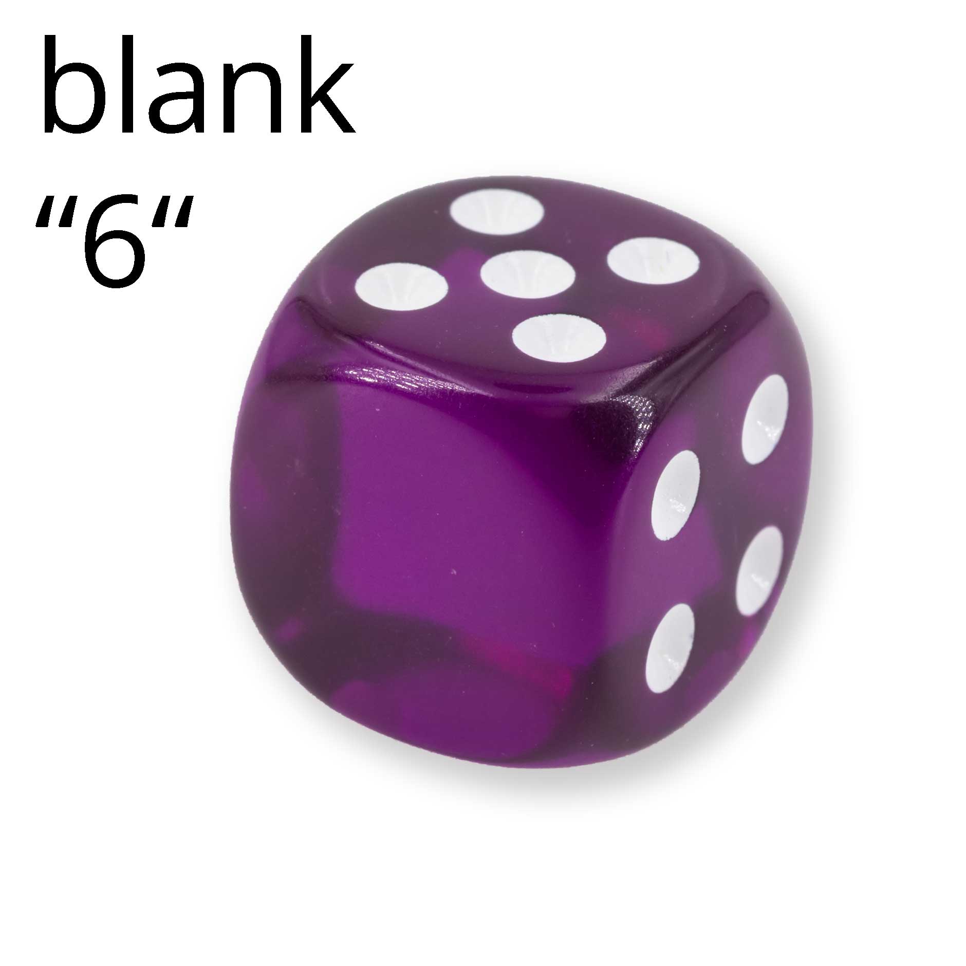 16mm Würfel in Lila / weiß Transparent ohne "6"