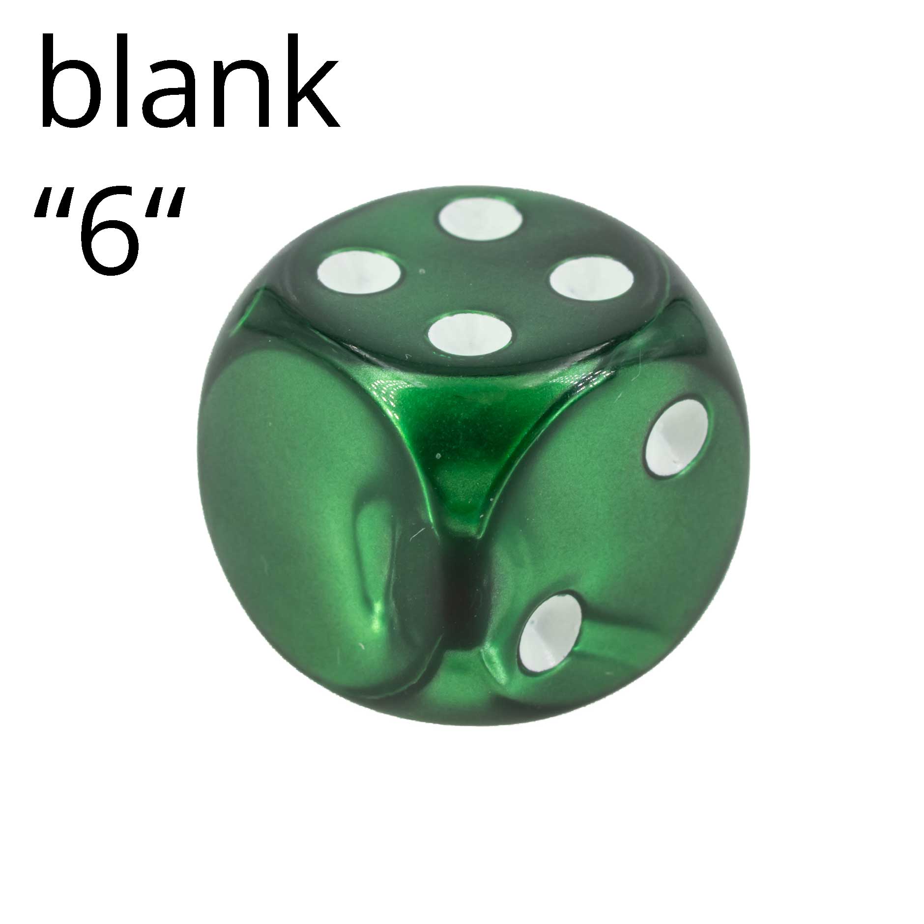 16mm Würfel in grün / weiss Seide ohne "6"