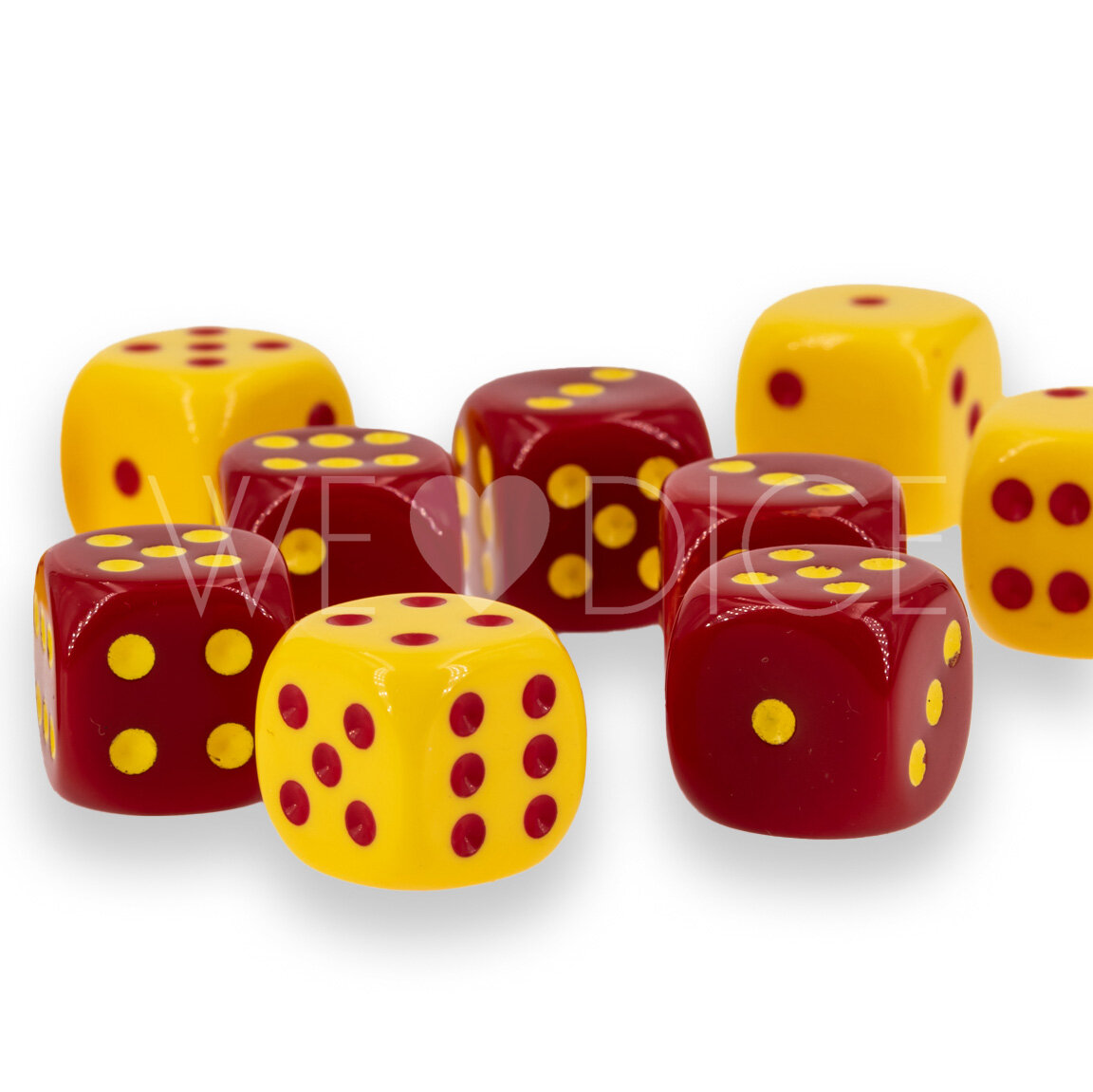 16mm Würfel in Rot und Gelb 