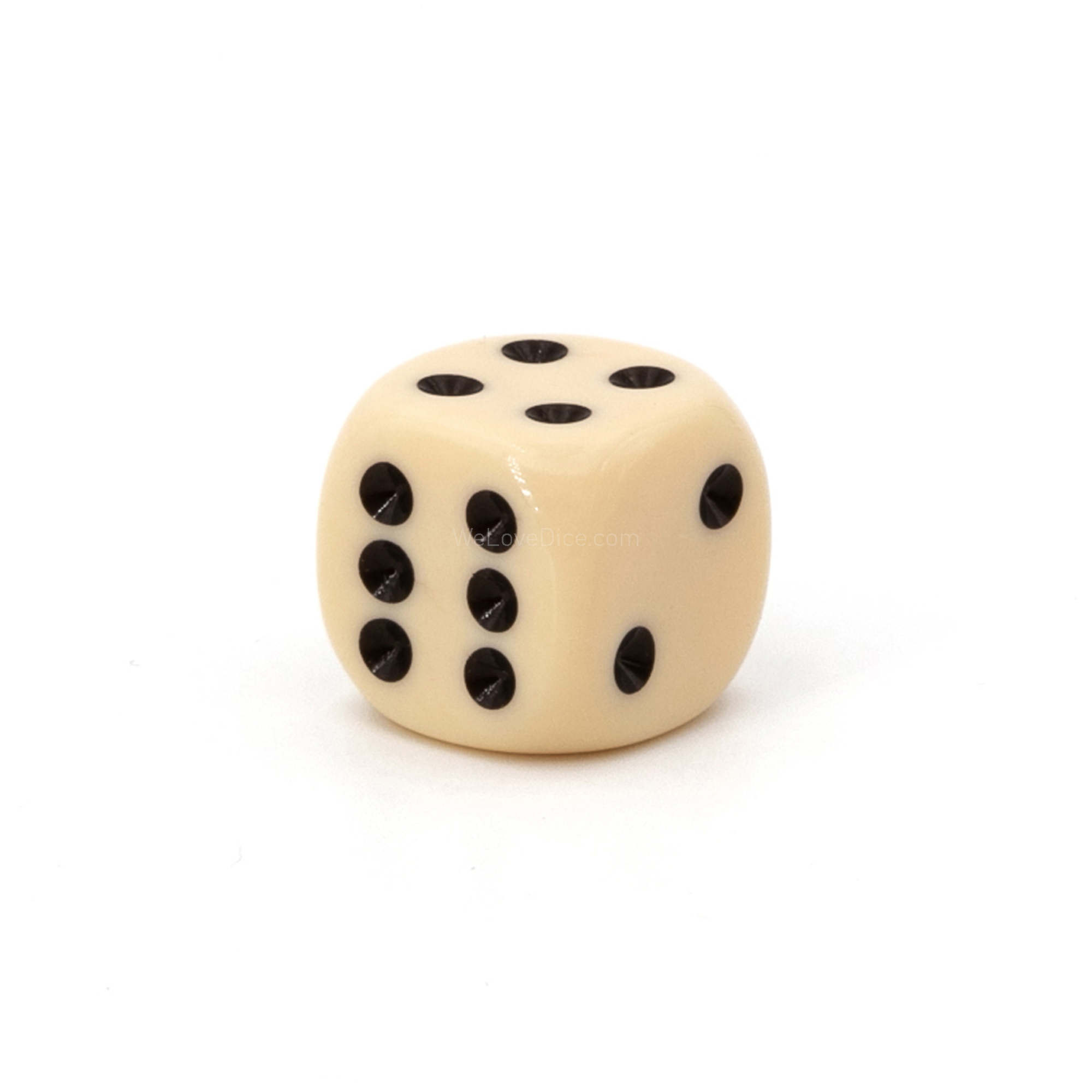 12mm Würfel in elfenbein / schwarz Satt