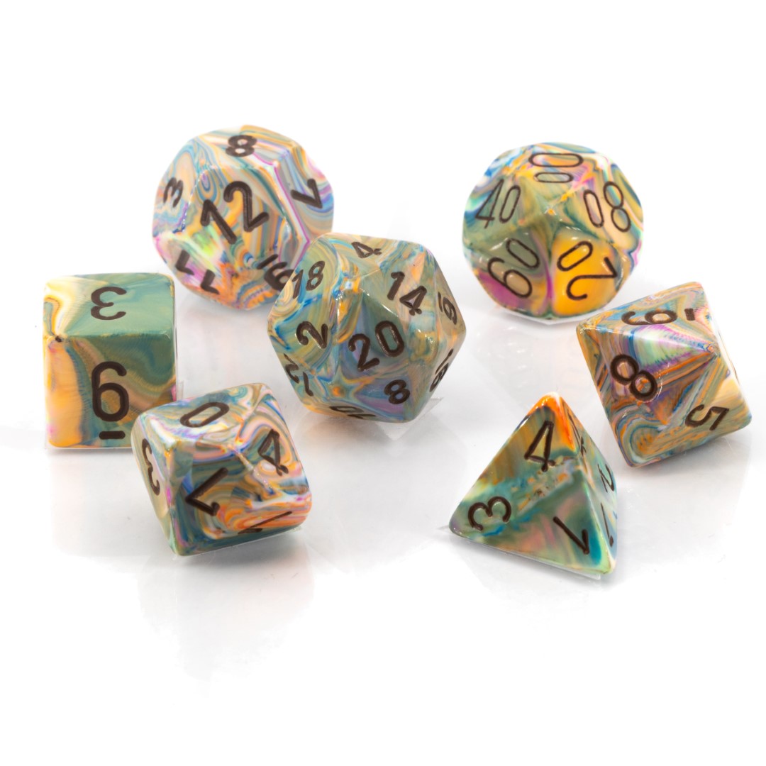 Festive® Polyhedral Vibrant / braun 7-Würfel Set