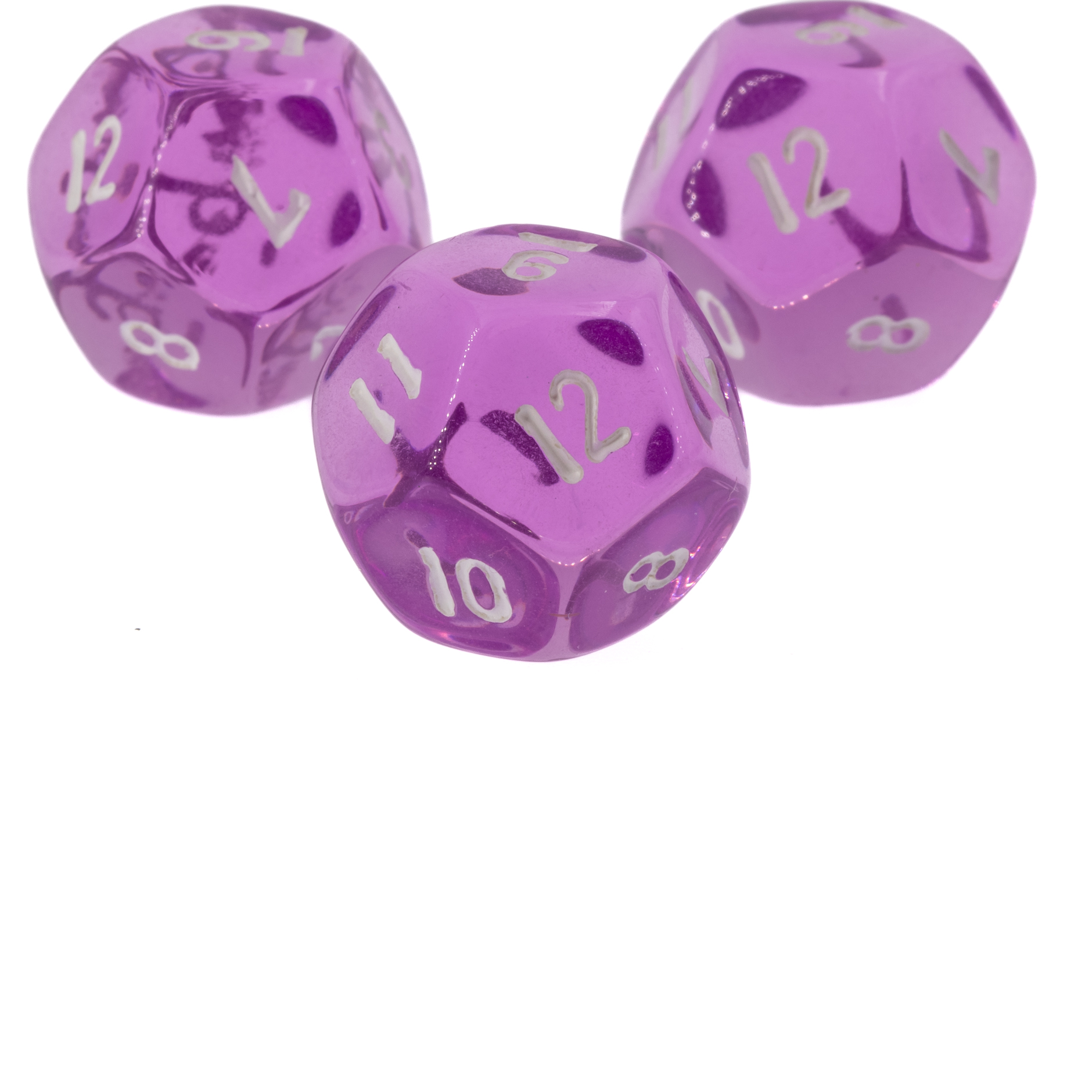 W12 Würfel in flieder / weiß Transparent