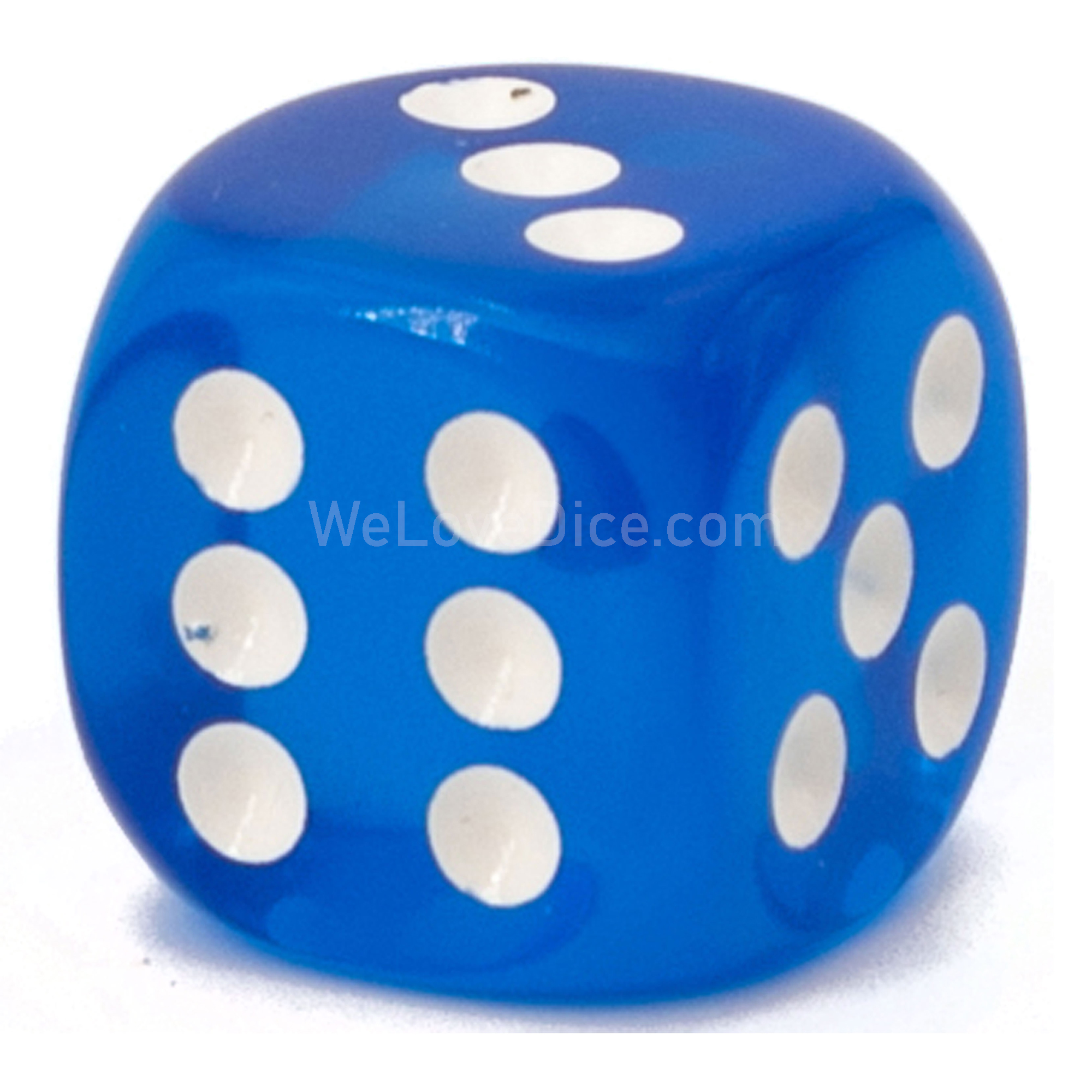 25mm Würfel in blau / weiß Transparent