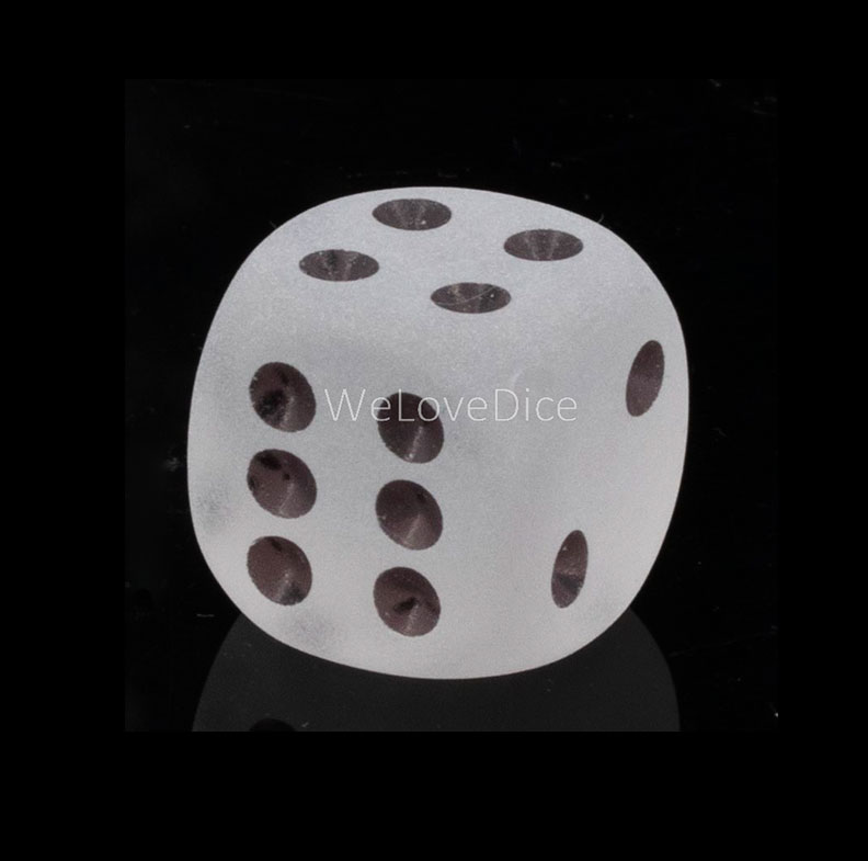 16mm Würfel in glasklar matt / schwarz Transparent