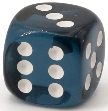 10mm Würfel in petrol transparent / weiß Transparent