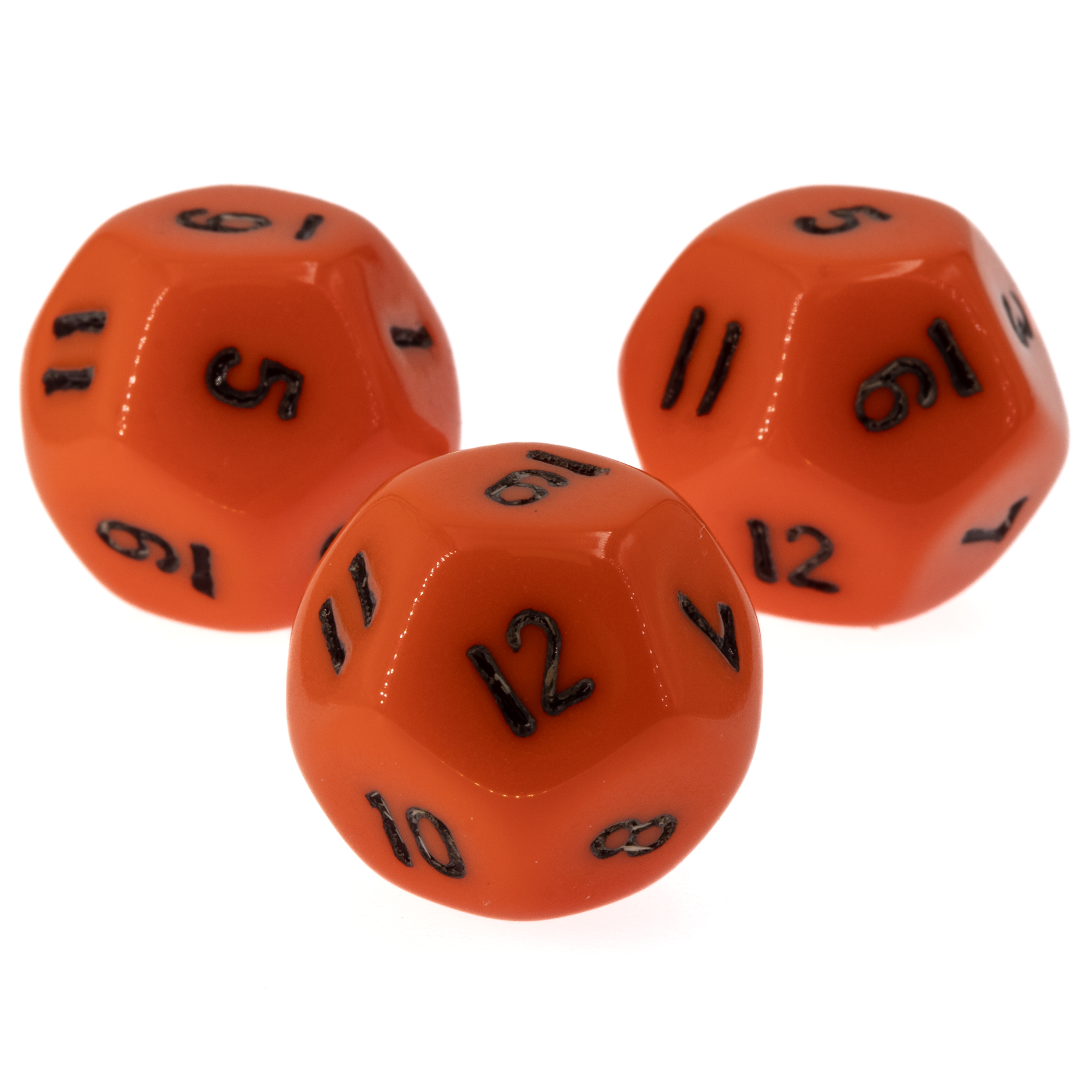 W12 Würfel in orange / schwarz Satt