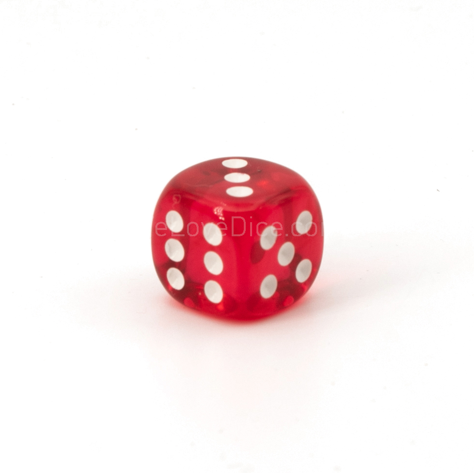 10mm Würfel in fuchsia / weiss Transparent