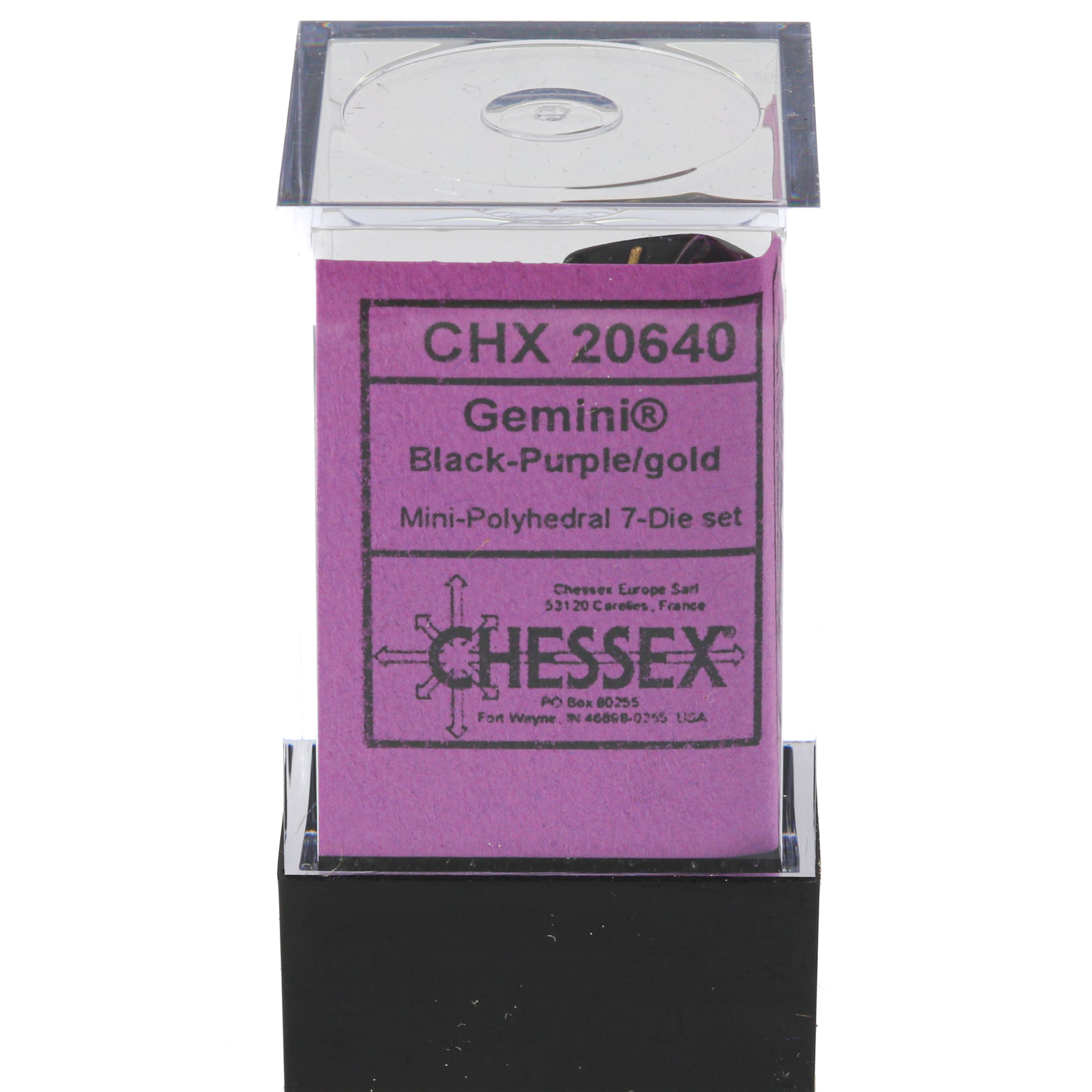 Mini-hedral Gemini® Polyhedral Schwarz-Lila / gold 7-Würfel Set