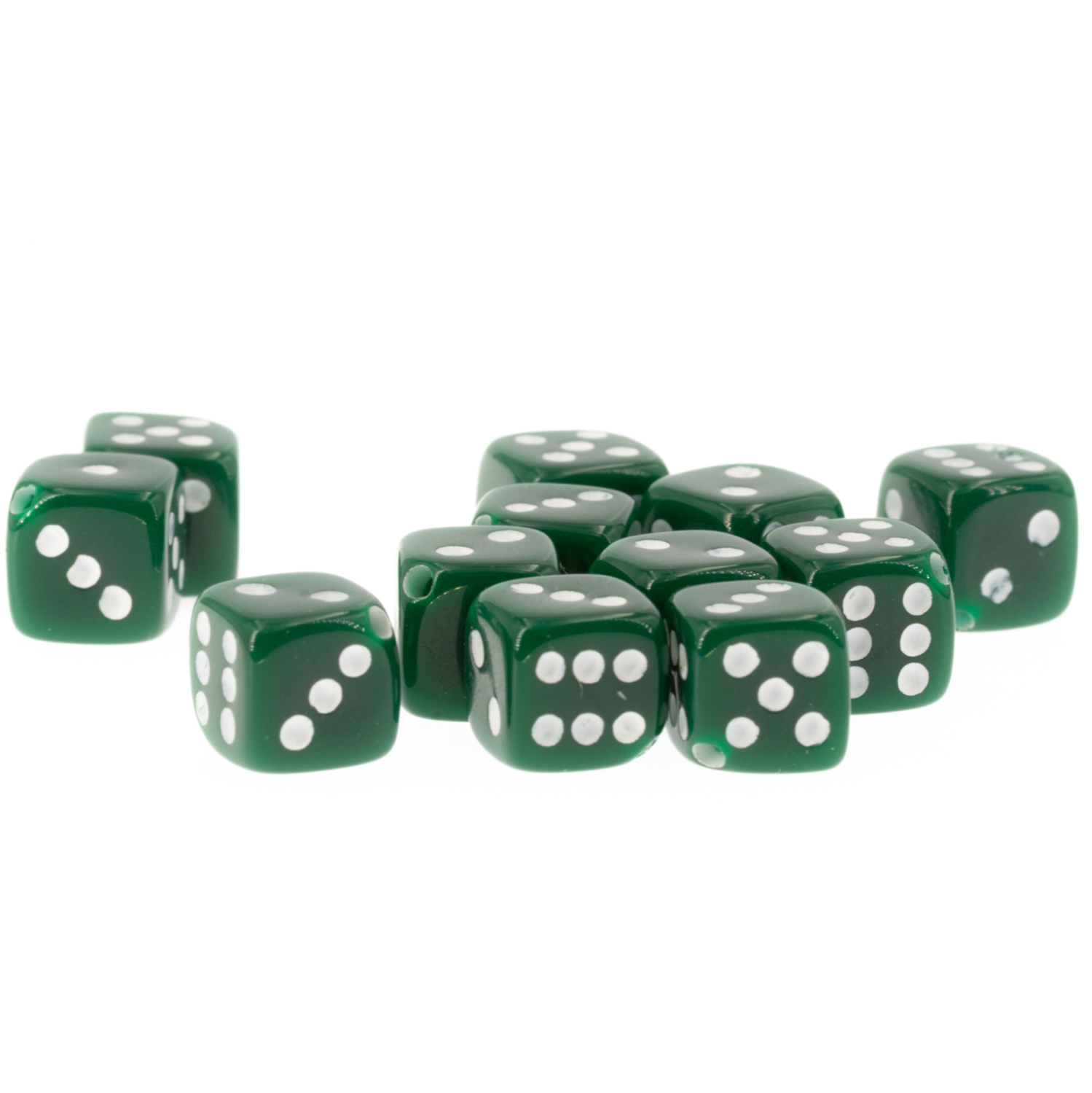 8mm Würfelperle  - dunkelgrün / weiß  Satt, 