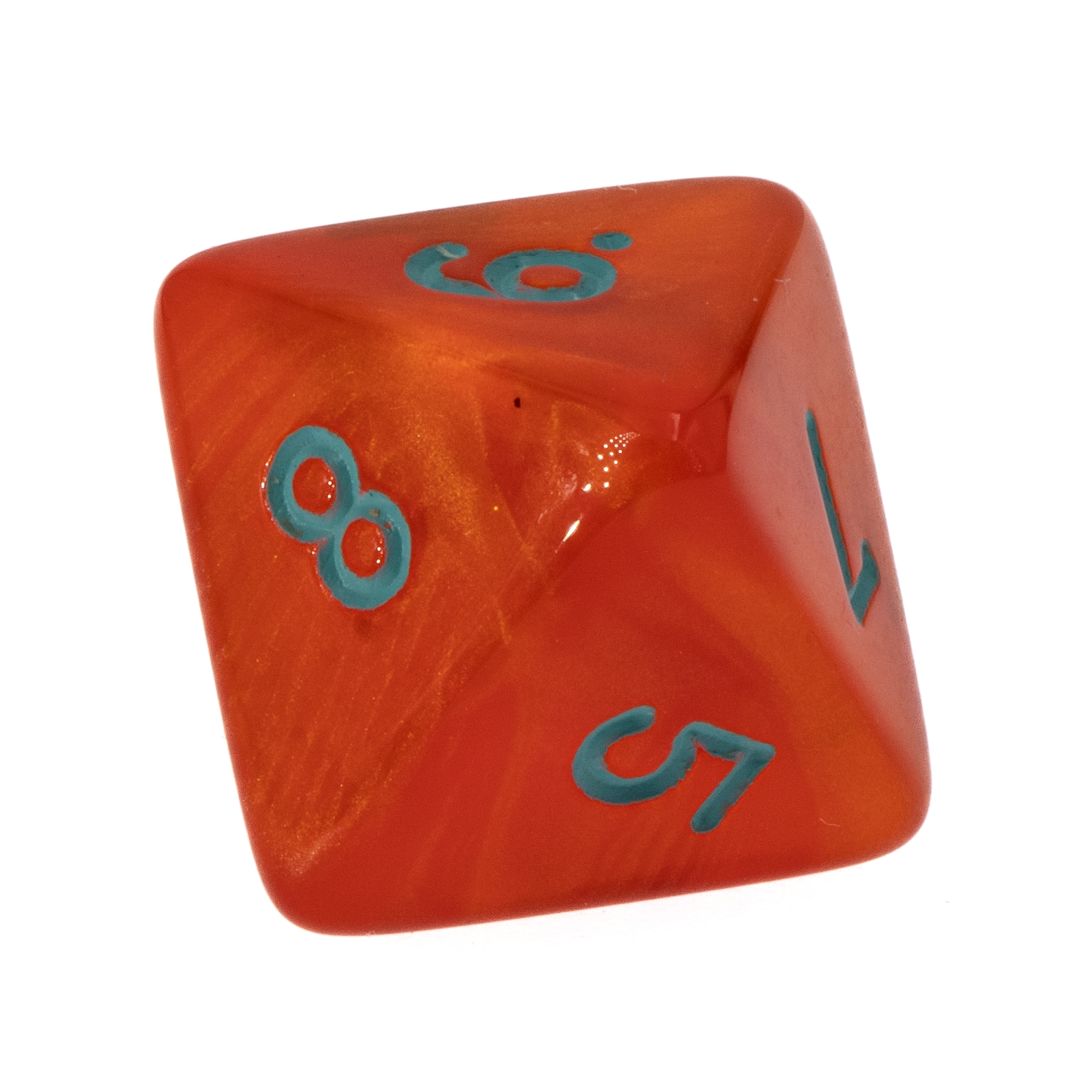 W8 dice in Orange / türkis Seide