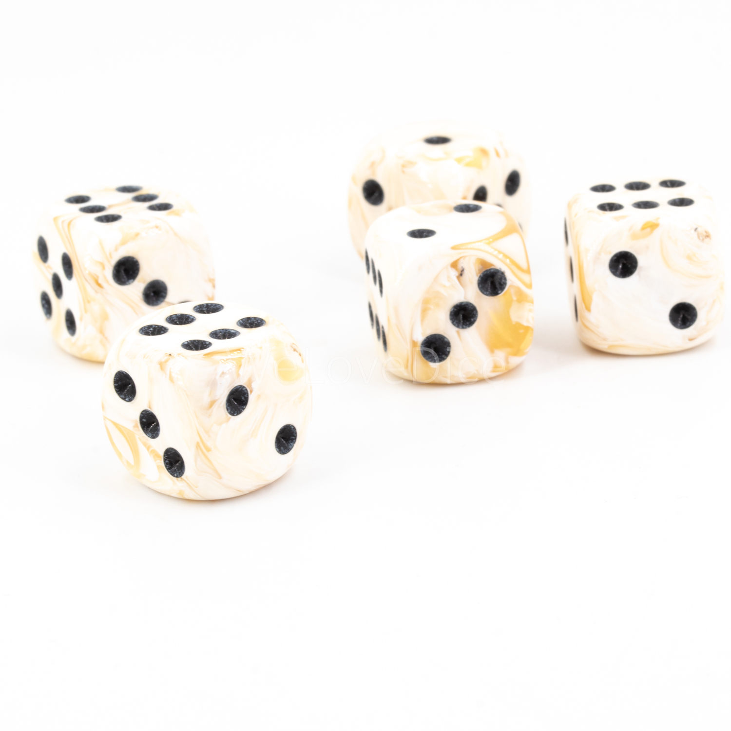 12mm Würfel in gold beige / schwarz Marmor