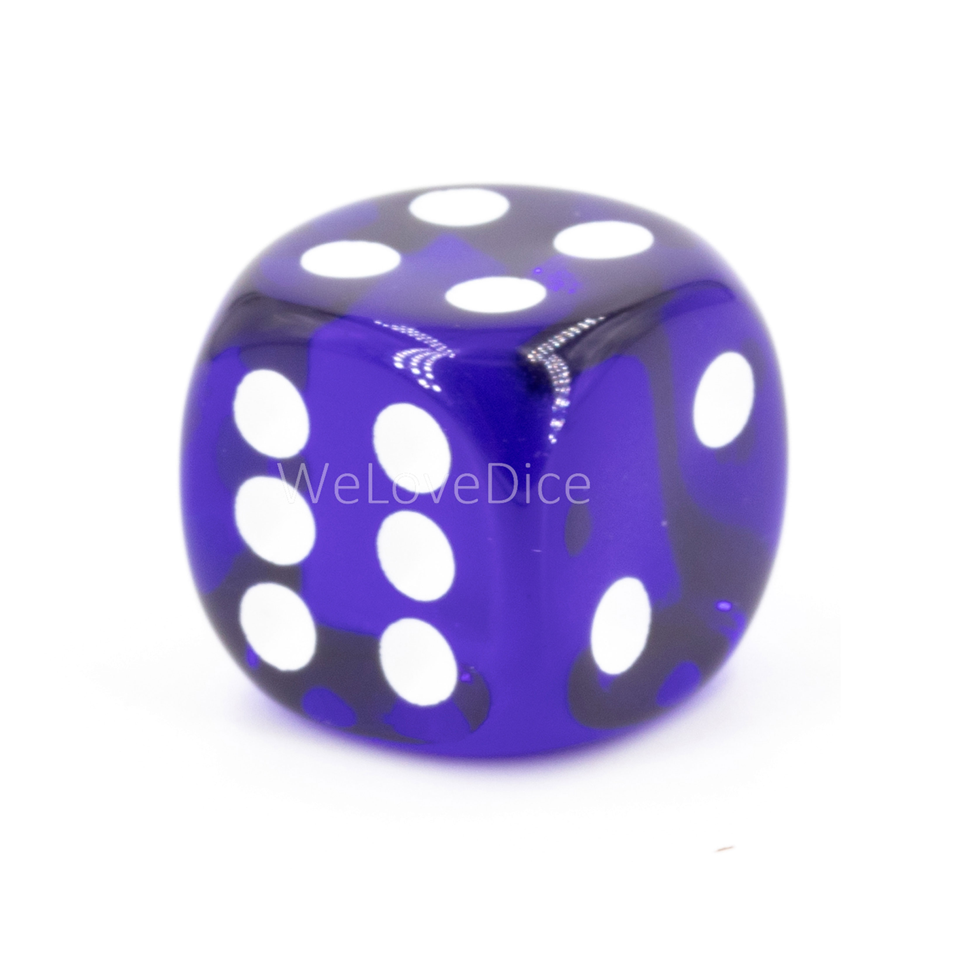 18mm Würfel in dunkelblau / weiß Transparent