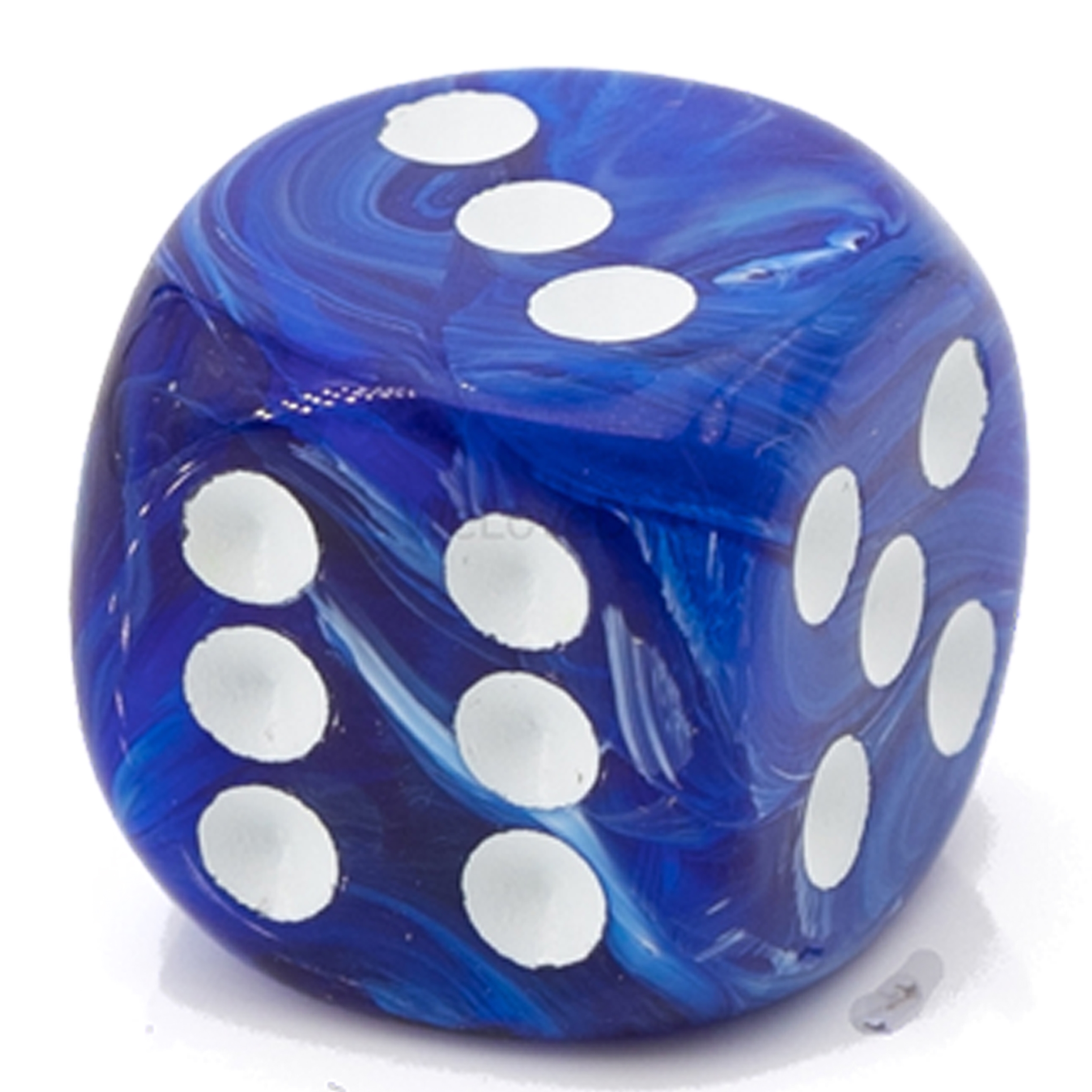 25mm Würfel in blau  / weiß Marmor