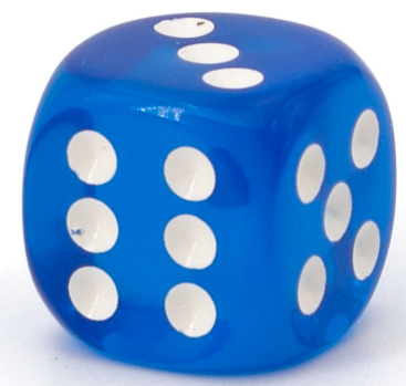 10mm Würfel in blau / weiß Transparent