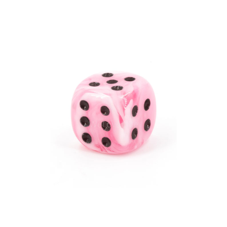10mm Würfel in rosa / schwarz Marmor