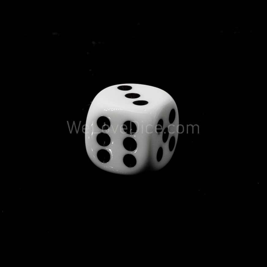 10mm Würfel in weiss / schwarz Satt