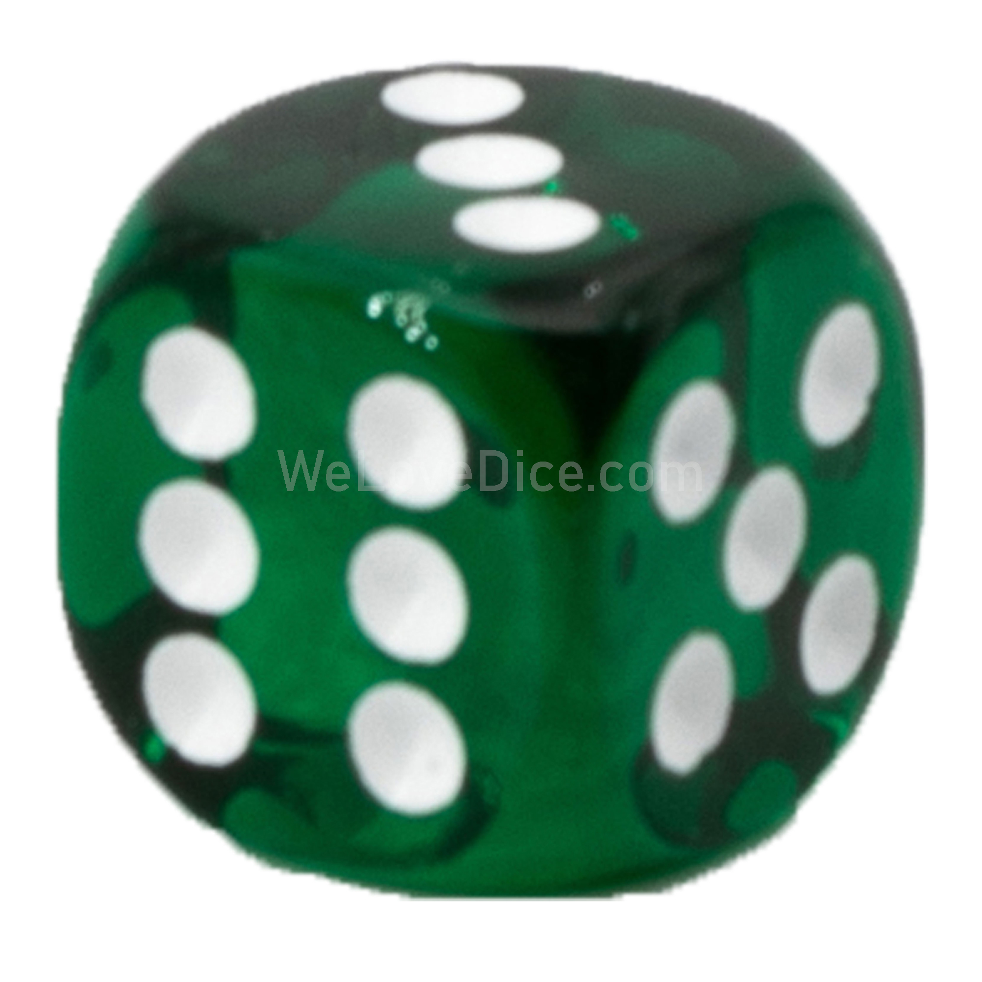 25mm Würfel in dunkelgrün transparent / weiß Transparent
