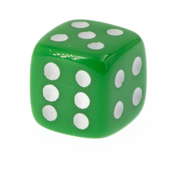 5mm Würfel in hellgrün / weiß Satt