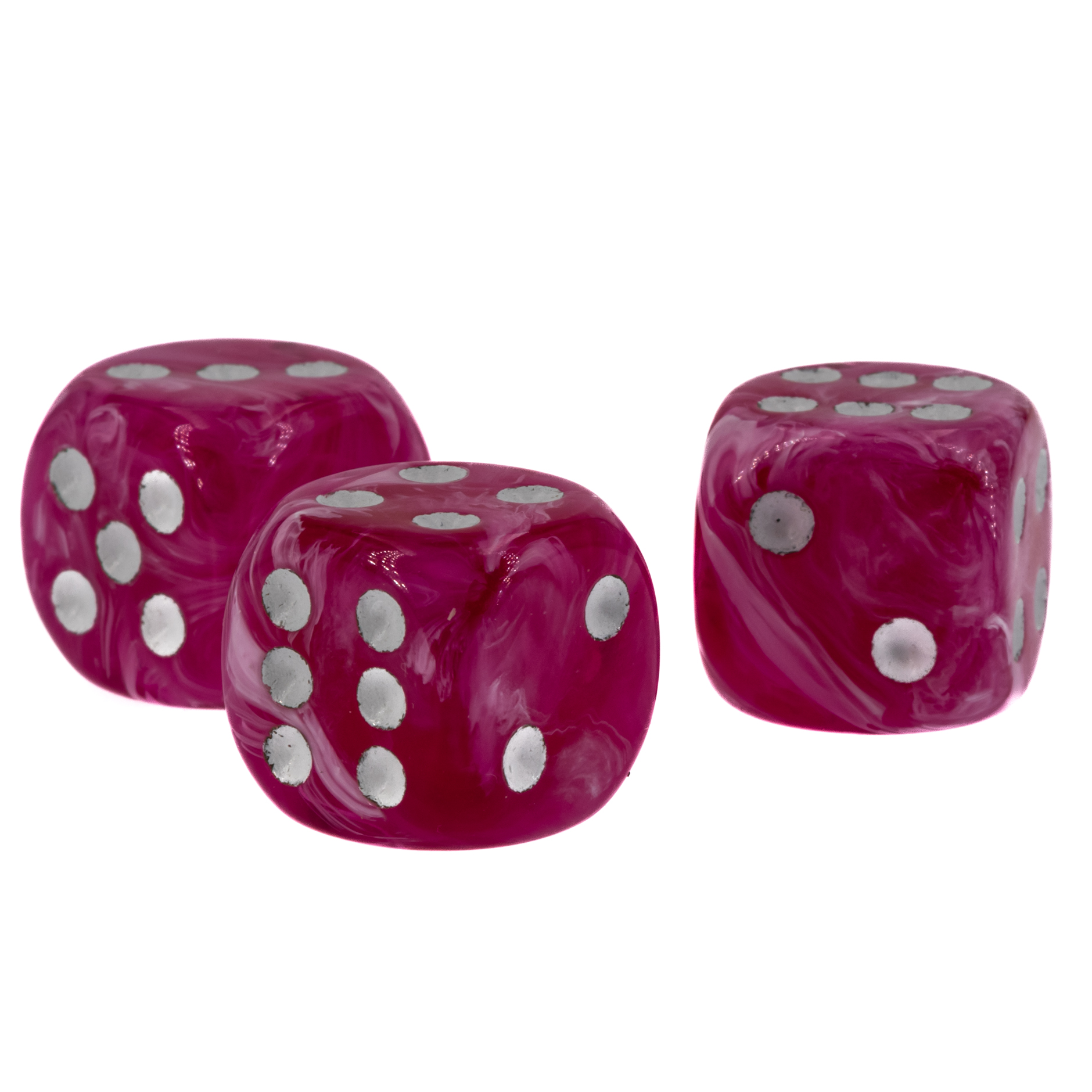 16mm Würfel in berenpink / weiss Marmor