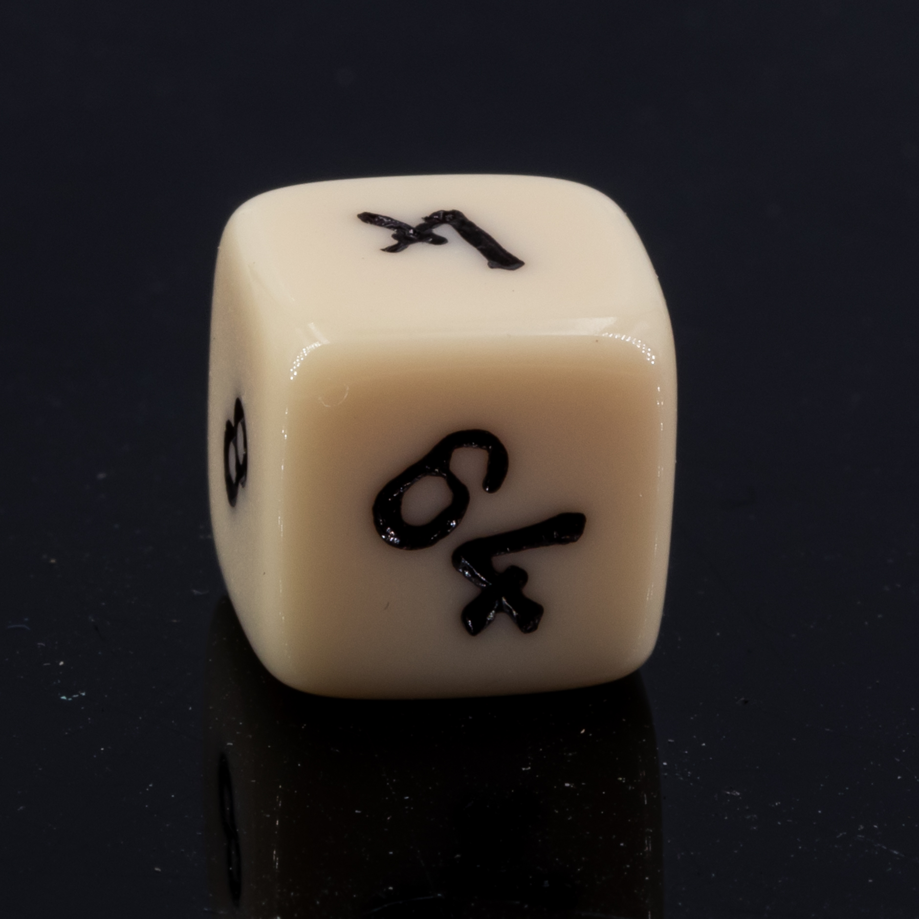 10mm Verdopplungs-Würfel in elfenbein / schwarz satt