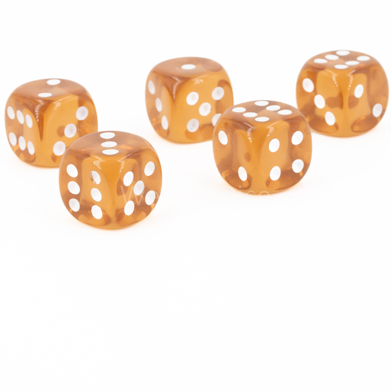 16mm Würfel in camel braun / weiß Transparent