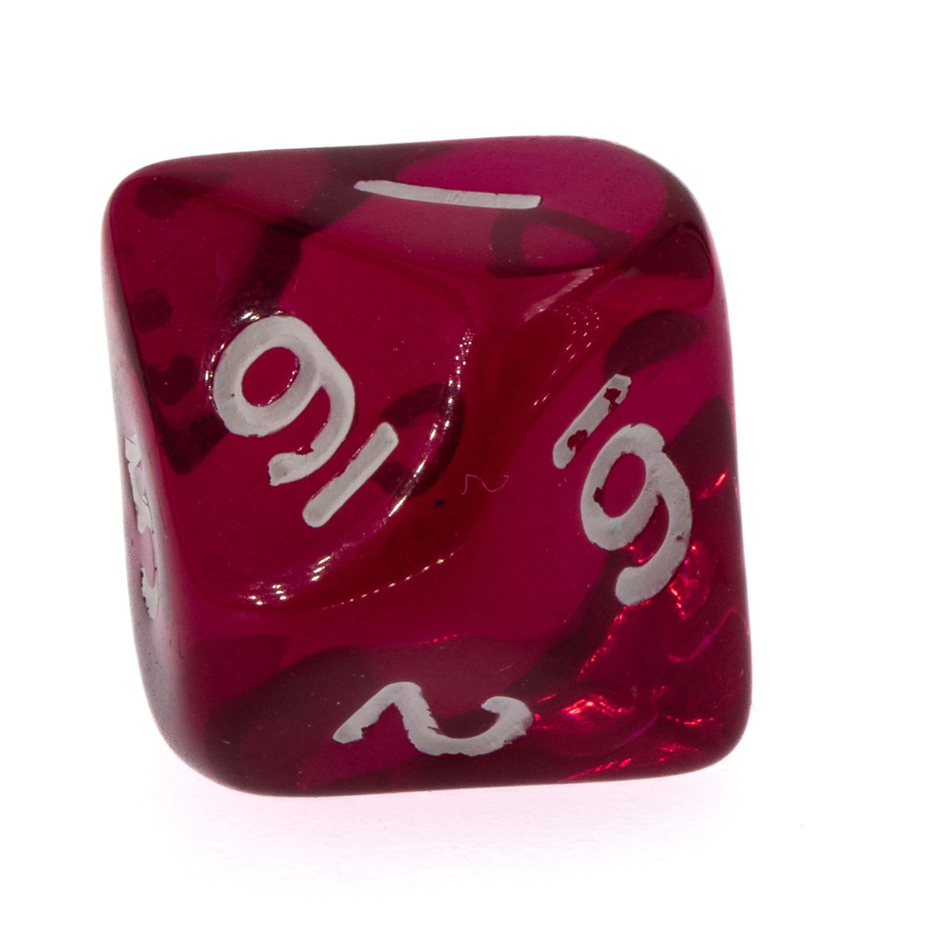 W10 Würfel in himmber sorbet / Weiß Transparent