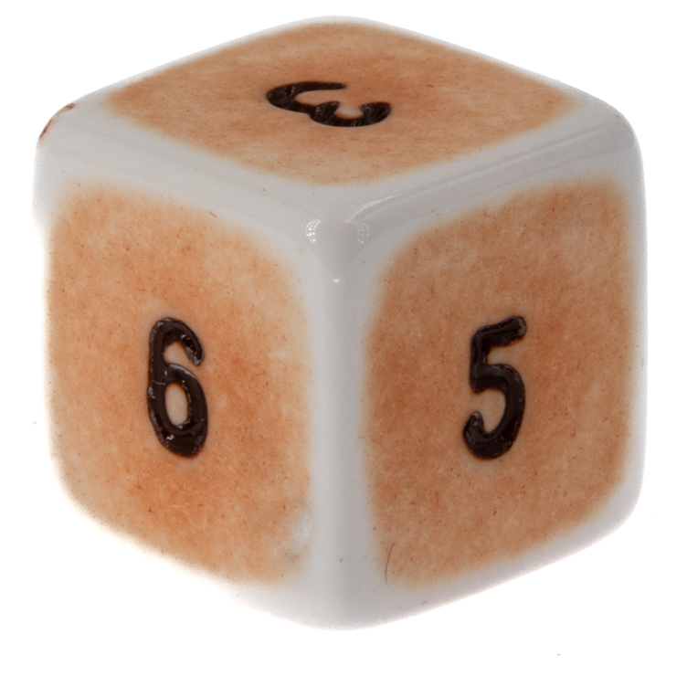 W6 Würfel in orange / schwarz Satt