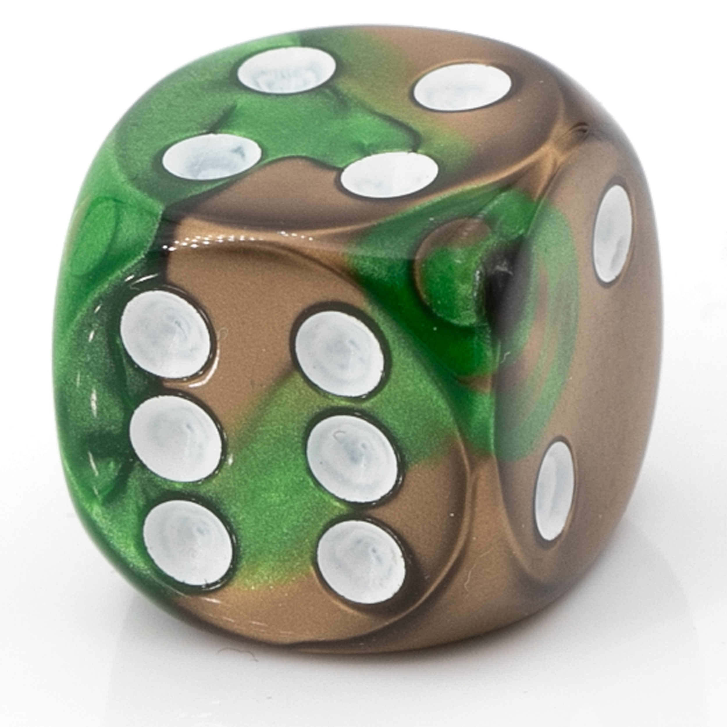 16mm Würfel in bleichgod grün / weiß 2-Ton