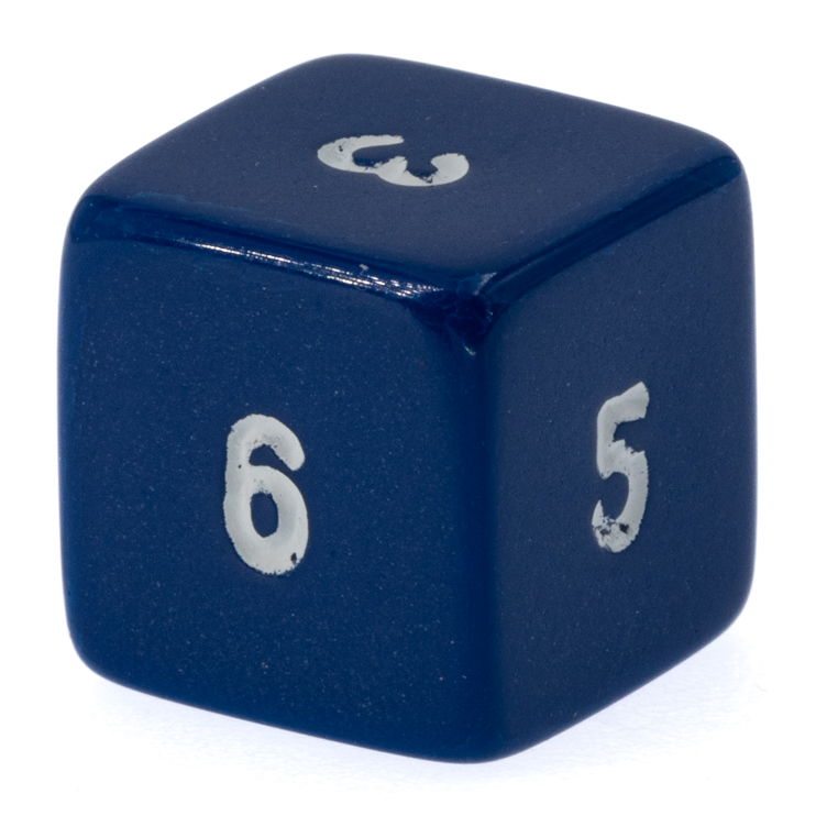 W6 Würfel in dunkelblau / weiß Satt