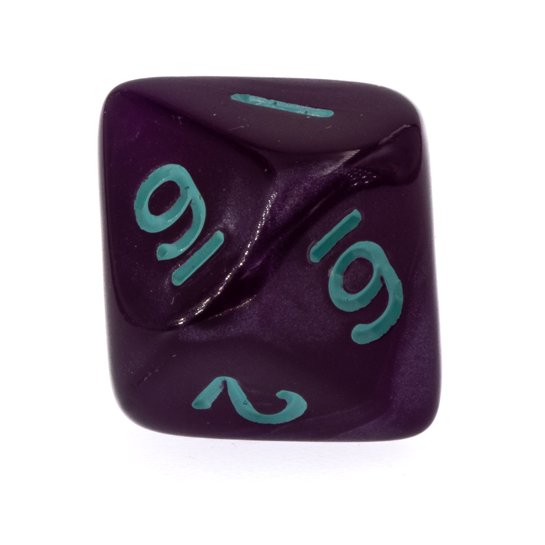 W10 Würfel in dunkeles lila / türkis Seide