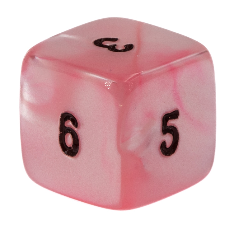 W6 Würfel in pastel rosa Seide
