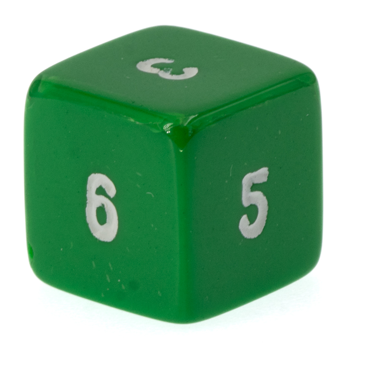 W6 Würfel in hellgrün / weiß Satt