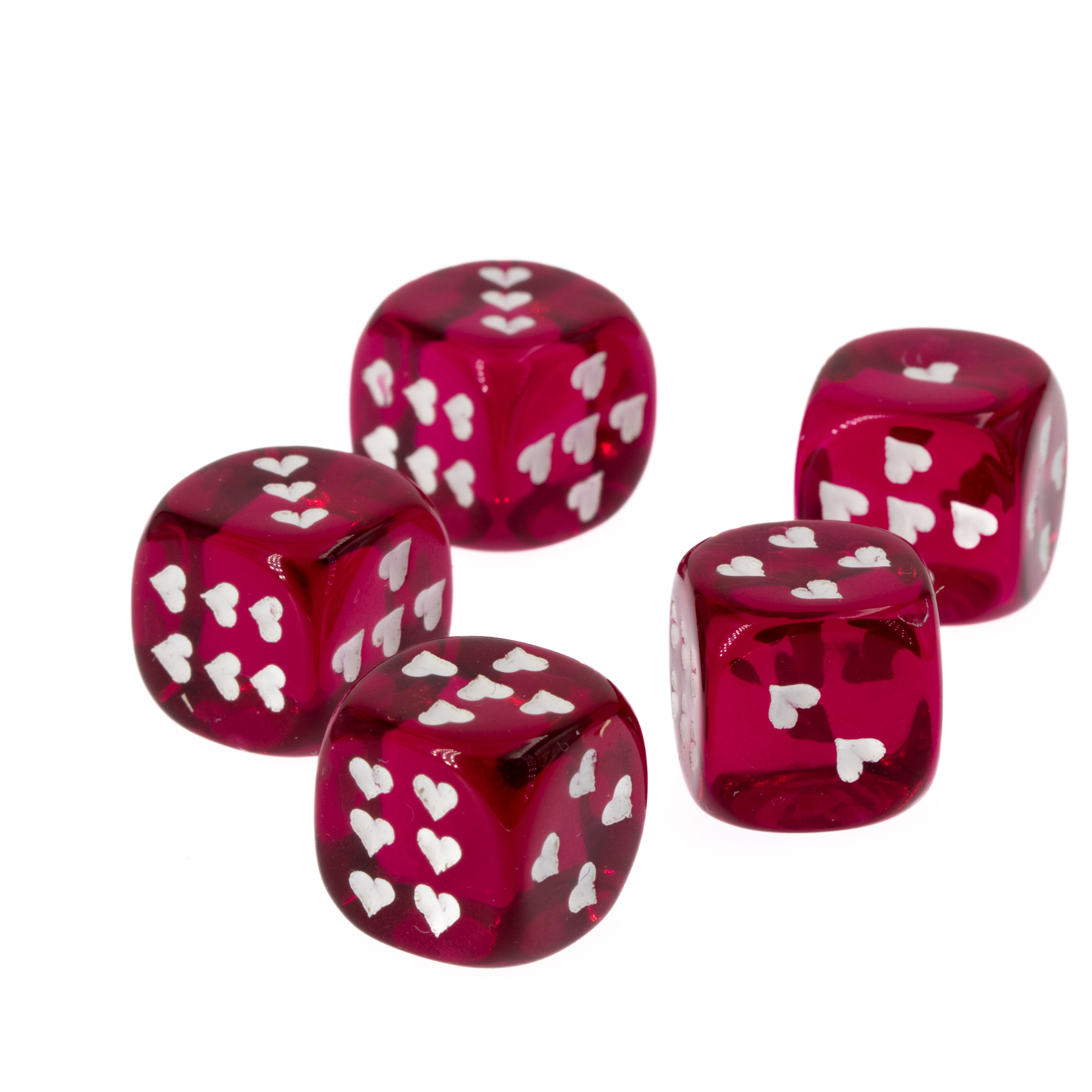 Herz Würfel in himmber sorbet / Weiß Transparent